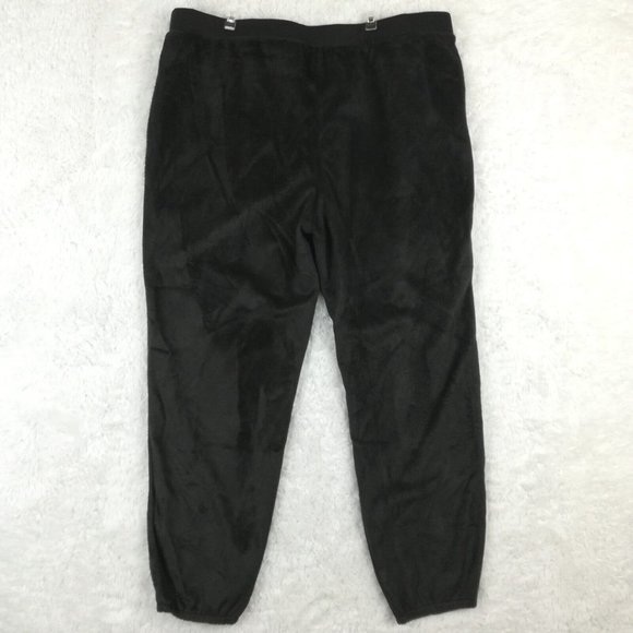 AnyBody Womens Pants Joggers‎ Fuzzy Black Pockets Pull On Elastic Waist L - Picture 2 of 12